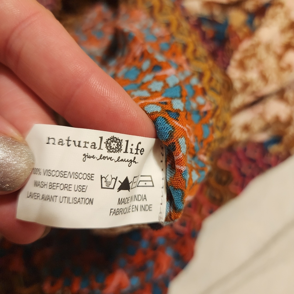 Natural Life Rust Multi Patchwork Boho Maxi Skirt - Picture 4 of 7